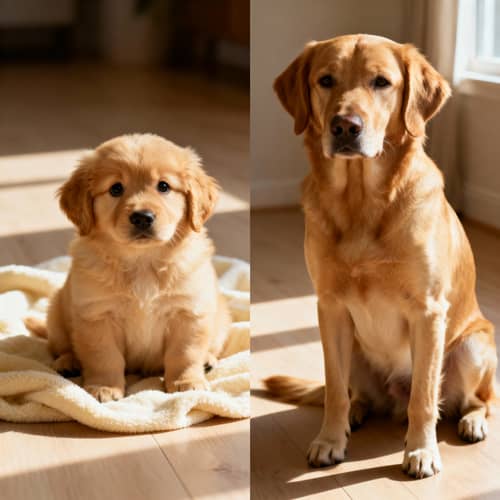 Adult Dog Transformation: Puppy to Dog Looks Adult Dog Transformation: Puppy to Dog Looks
