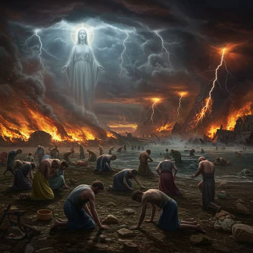 Apocalyptic Judgment Day Scene: A Dramatic Depiction
