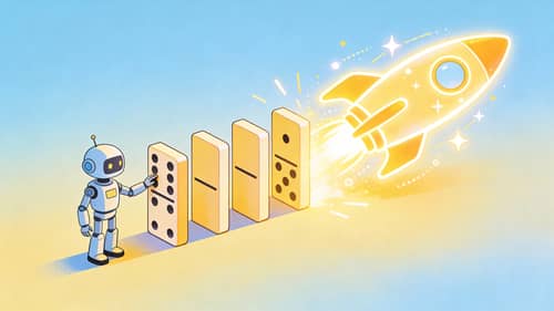 Optimistic Robot Taps Domino for Growth Optimistic Robot Taps Domino for Growth