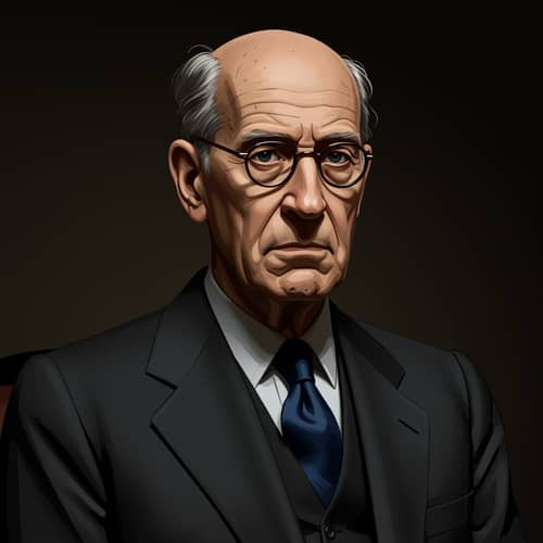 Stylized Portrait of Hyman Minsky: Mid-20th Century Economist