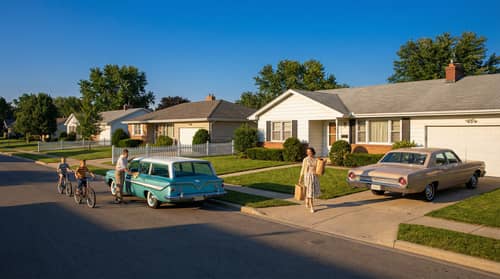 Cinematic 1960s American Suburban Scene Cinematic 1960s American Suburban Scene