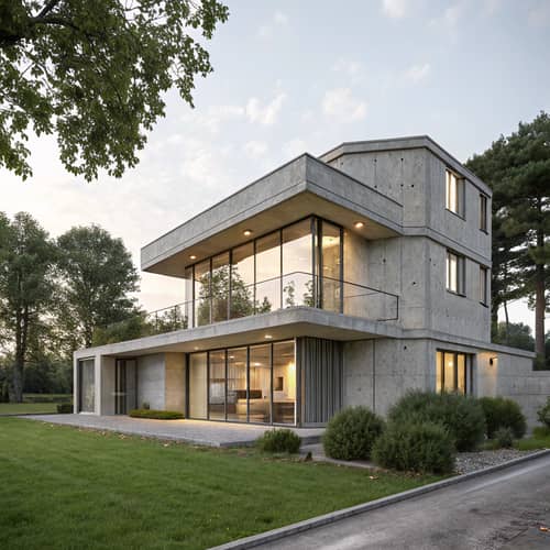Octagon Double Storey Concrete Home Design