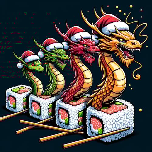 Sushi Dragon Transformations: Japanese Folklore & Holiday Cheer