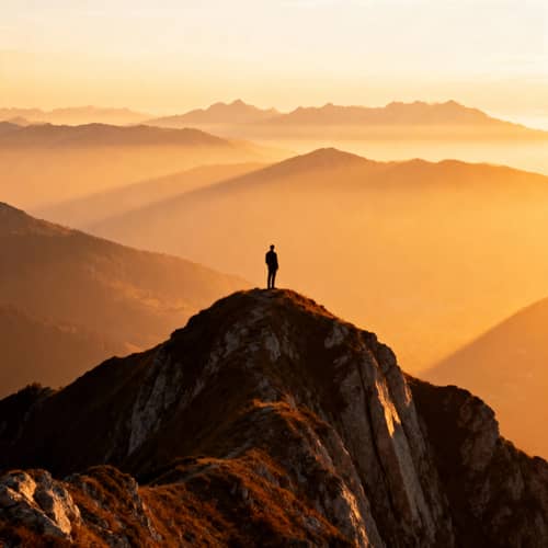 Calm Reflection on Mountain Summit Calm Reflection on Mountain Summit