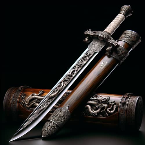 Traditional Vietnamese Gươm Sword with Silk-Wrapped Hilt