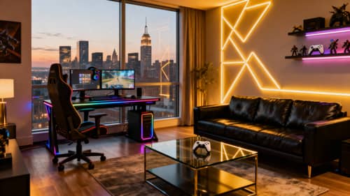 Stunning Urban Modern Gaming Room Design Stunning Urban Modern Gaming Room Design