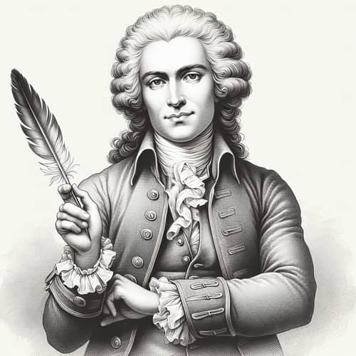 Enlightenment Era Writer and Philosopher in 18th Century French Attire