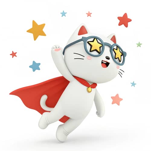 Cute 3D Cat Mascot for Developers