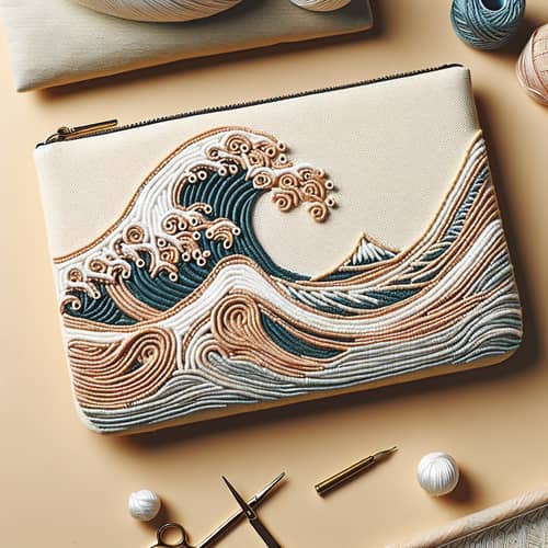 Create a Stunning Handmade Punch Needle Clutch with Unique Wave Design