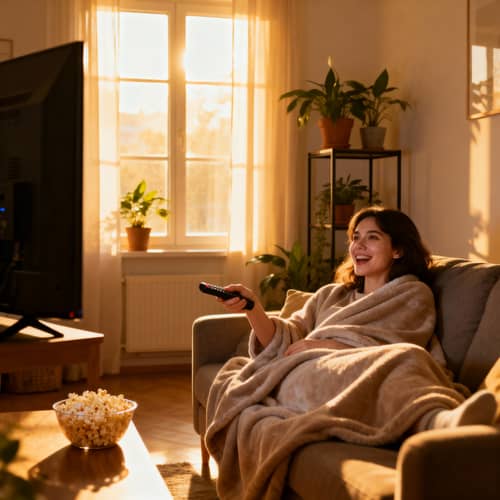 Cozy Movie Night: Relaxing on the Couch Cozy Movie Night: Relaxing on the Couch