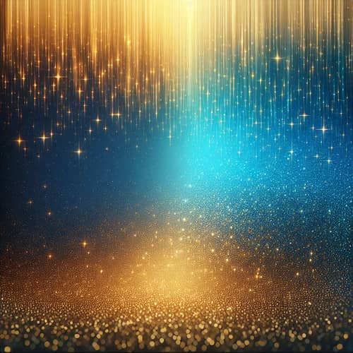 Radiant Sparkle Gold & Blue Gradient Image