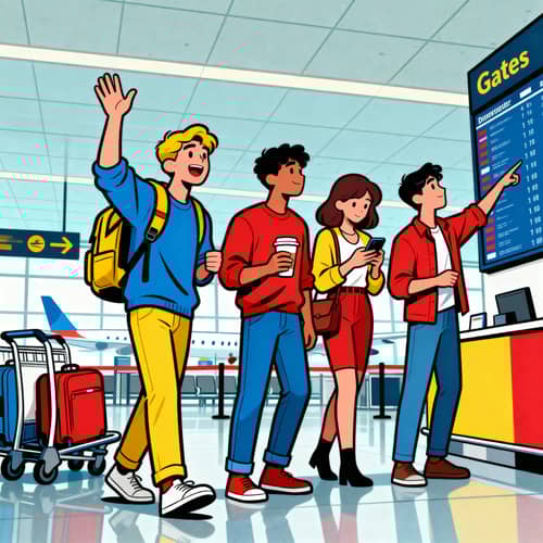 Friends Adventure at the Airport - Comic Art