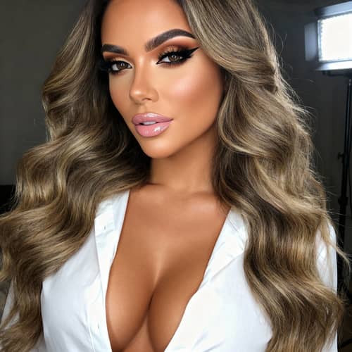 Stunning Glam Makeup Portrait of a Busty Woman Stunning Glam Makeup Portrait of a Busty Woman