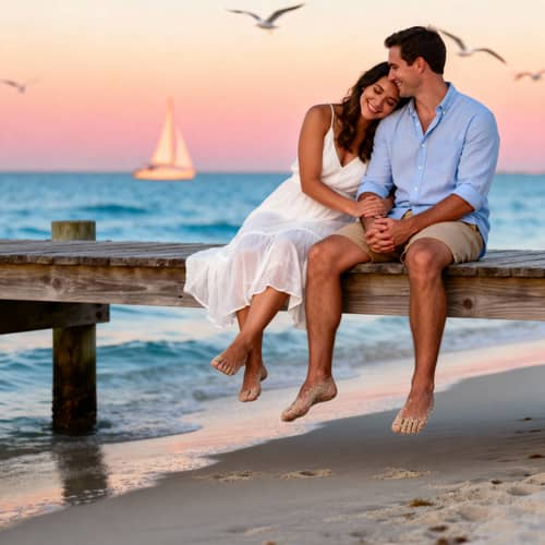 Lovely Beach Couple Photos