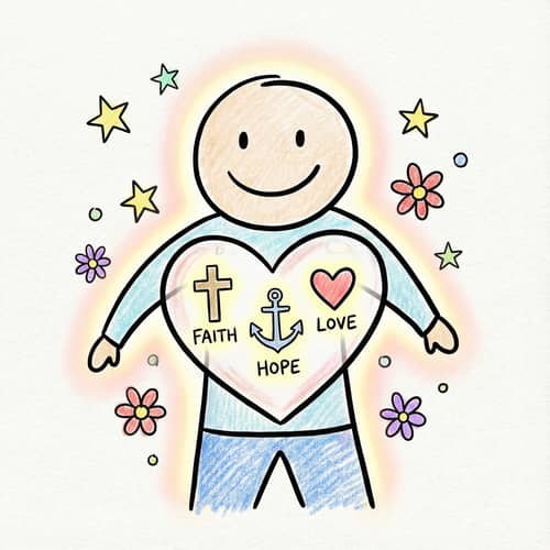 Easy-to-Draw Cartoon of Faith, Hope, and Love Easy-to-Draw Cartoon of Faith, Hope, and Love