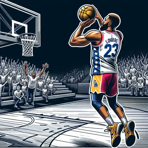 Jordan 23 LeBron Los Angeles | Intense Basketball Game Illustration