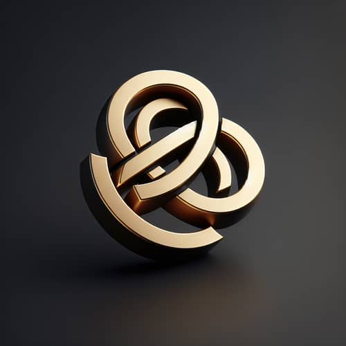 Golden 3D Logo Design for EDCAV | Black Background