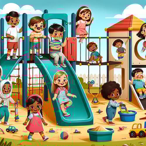 Kids Playground with Slide, Swing, Sandbox & More | Playtime Fun