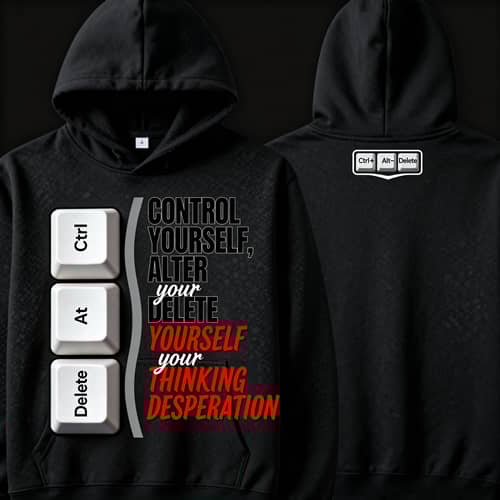 Stylish Black Hoodie with Motivational Quote Stylish Black Hoodie with Motivational Quote