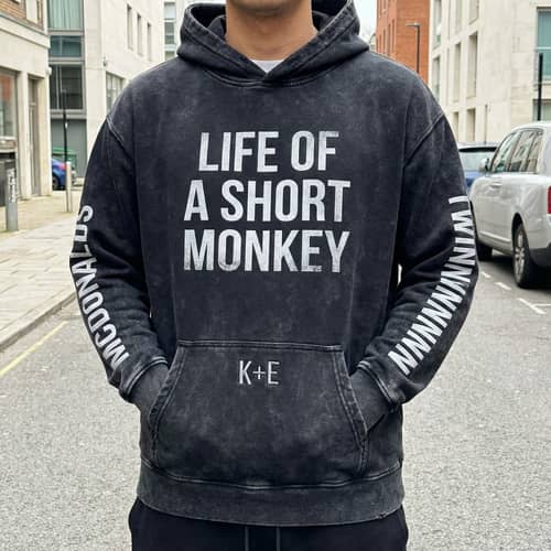 Unique Washed Black Hoodie - Life of a Short Monkey