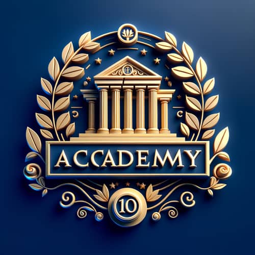 10th Anniversary Academy Celebration on Blue Background