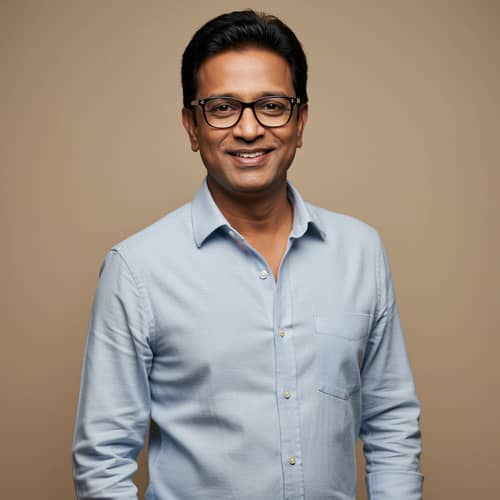 Confident Indian Guy with Glasses and Sharp Features
