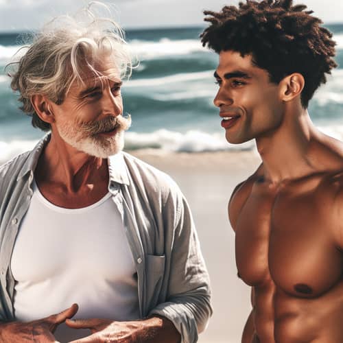 Meeting of Minds: Physicist and Boxer on Sunny Beach