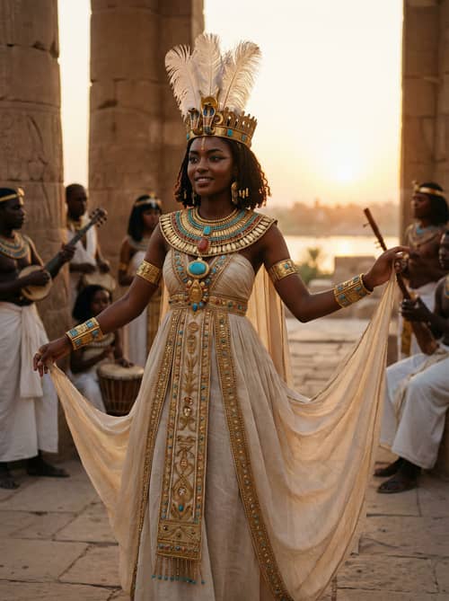 Elegant Nubian Queen: Dance of Beauty and Grace Elegant Nubian Queen: Dance of Beauty and Grace