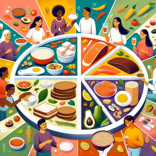 Diverse Food Items: Protein, Carbs, Fats, Vitamins & Minerals