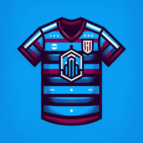 Barcelona Soccer Jersey - Blue & Burgundy Striped Shirt