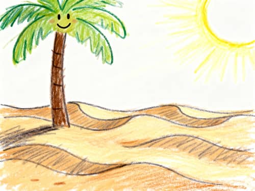 Childlike Desert Drawing of UAE Childlike Desert Drawing of UAE
