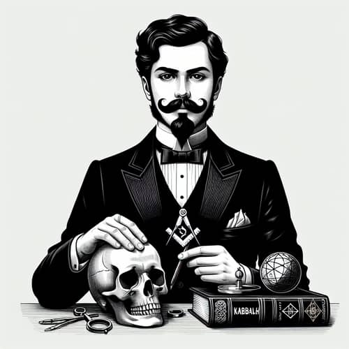 Masonic Mystic in 19th Century Black Suit | Enigmatic Scene