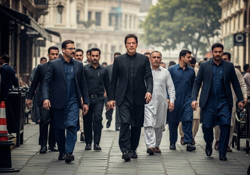 Imran Khan Walking with Security Protocol