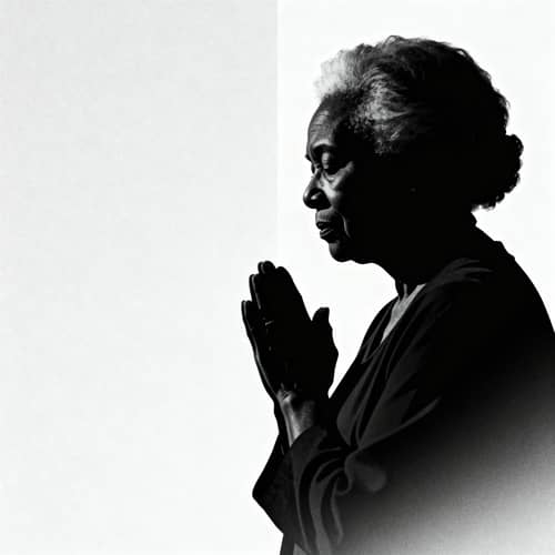 Silhouette of Praying African-American Woman Silhouette of Praying African-American Woman