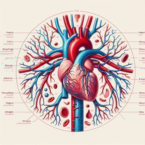 Anatomy of the Circulatory System - Educational Illustration