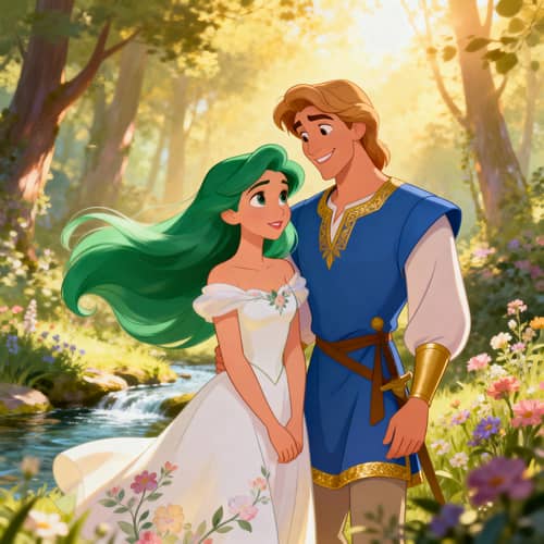 Daphne and Apollo in Classic Disney Style Daphne and Apollo in Classic Disney Style