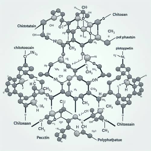 Chitosan-Pectin-Polyphosphate Nanoparticle Structure