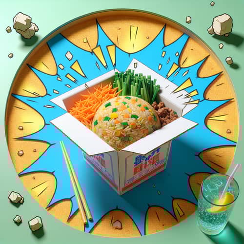Colorful Animated Rice Box with Chaofan: Culinary Art Scene