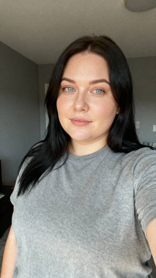 Casual Selfie of a Plump Woman at Home Casual Selfie of a Plump Woman at Home