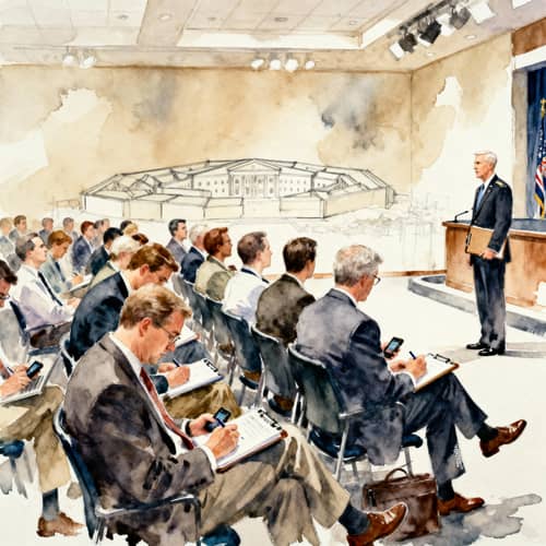 Pentagon Press Corps Watercolor Painting Pentagon Press Corps Watercolor Painting