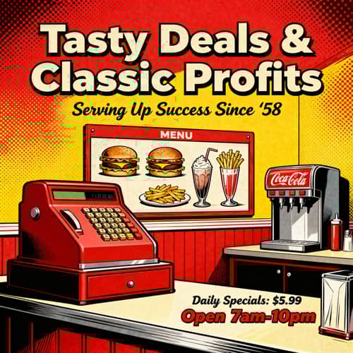 Retro Pop Art Designs for Food & Business
