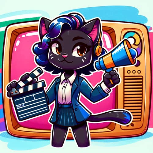 Cartoon Cat-Girl TV Channel Director | Animation Sketch