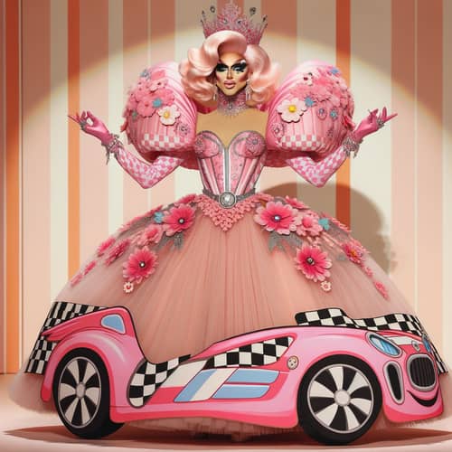 Race Car-Inspired Drag Queen: A Fairytale Princess Theme