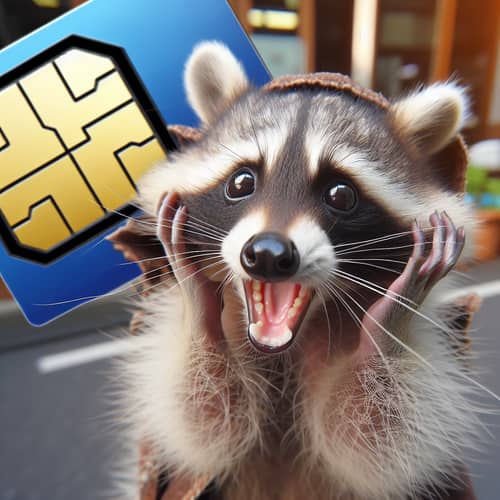 Raccoon Screaming: SIM Card Fun