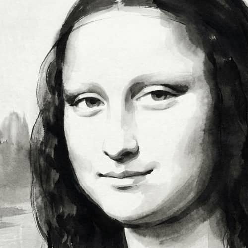 Elegant Japanese-style Mona Lisa Artwork