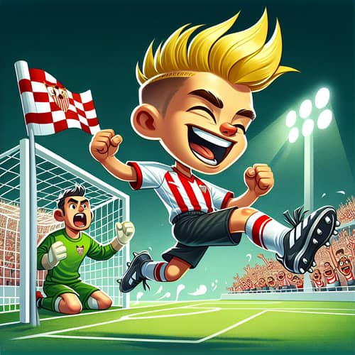 Exciting Football Goal Celebration - Sevilla-inspired Character