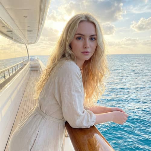 Stunning 19-Year-Old Woman on Luxury Yacht