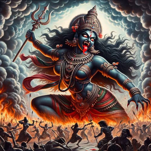 Fierce Dance of Goddess Kali in Hindu Mythology