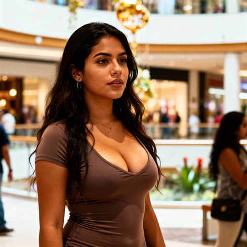 Young Latina Woman at the Mall