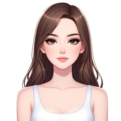 25-Year-Old Woman with Soft Facial Features | Blue Jeans & White Tank Top